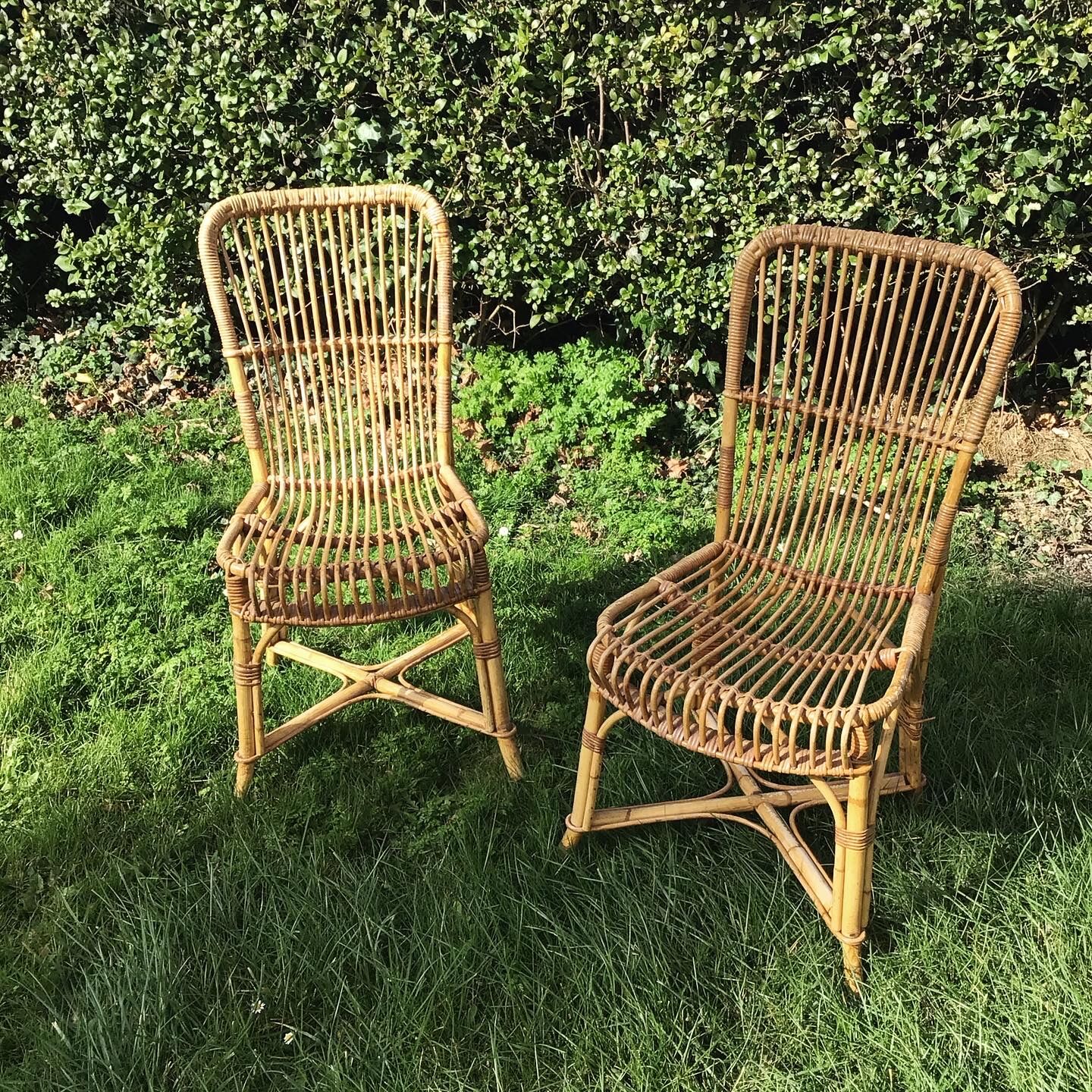 Pair of rattan chairs