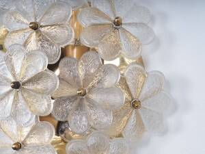 Lampe fleur en cristal Ernst Palme, années 1970