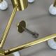 Brass Italian Stilnovo Style Atomic Space Age Ceiling Light Sconces, Italy