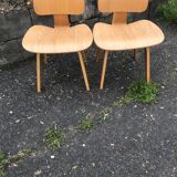 Restored molded plywood chairs