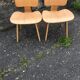 Chaises en contreplaqué moulé restaurées