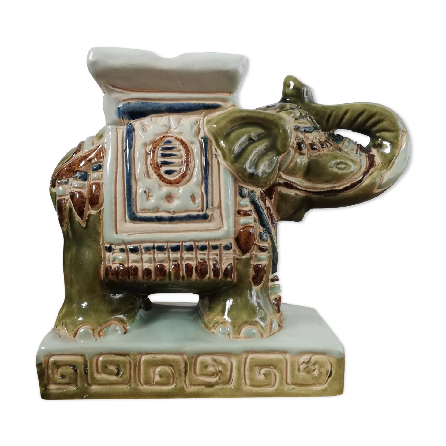 Ceramic elephant, green