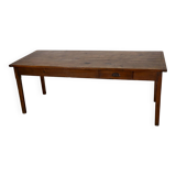 Antique Elm 19th Century French Rustic Farmhouse Dining Table