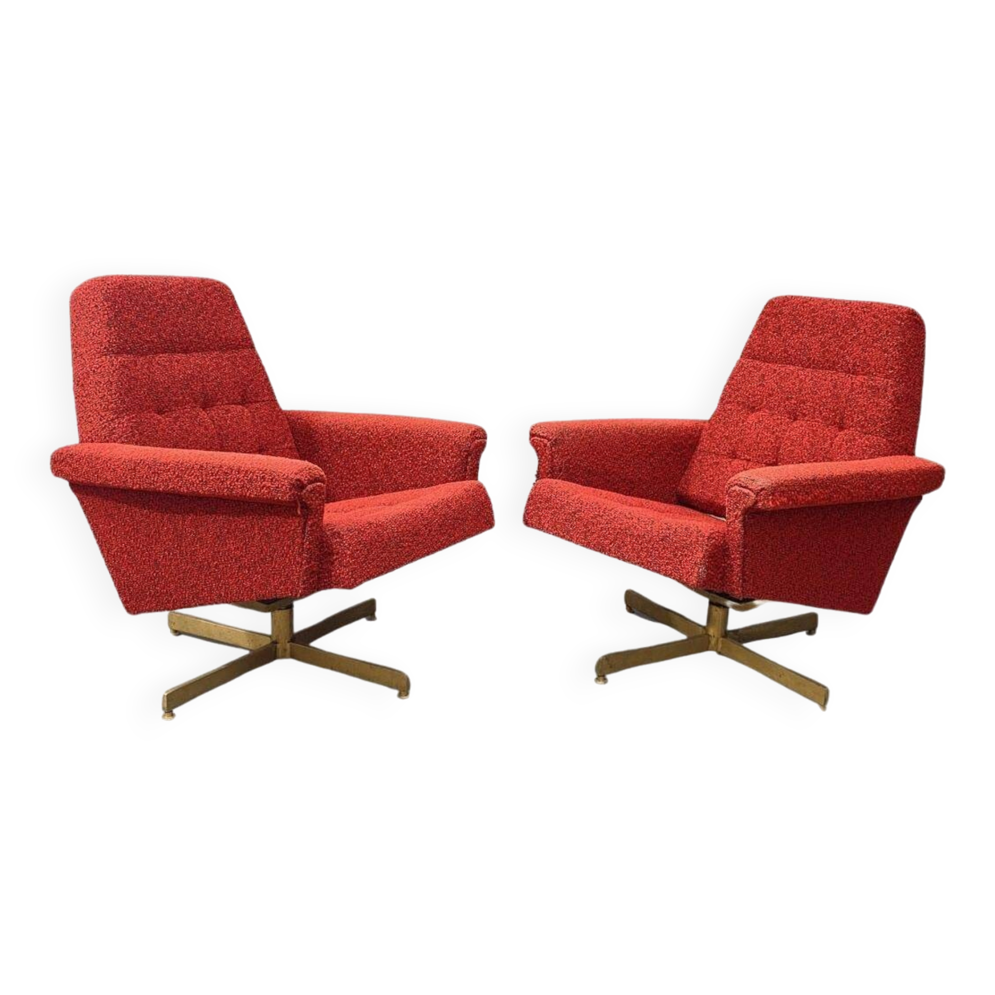 Pair of Vintage Swivel Armchairs from Up Zavody, 1970s
