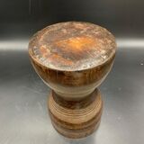 Mesure à grains en bois tourné et cerclage en fer forgé, Inde