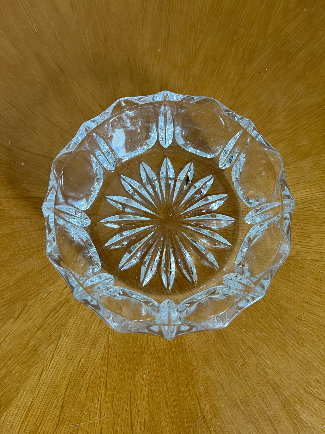 Vintage cut glass pocket empty cup 1950