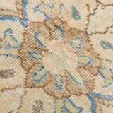 Tapis Persan Ancien Grand Format – Laine Nouée Main, Tons Beige & Bleu