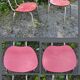 Set 4 chairs vintage kitchen metal and red formica