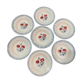 Lot de 10 assiettes Digoin Sarreguemines modèle Marinette