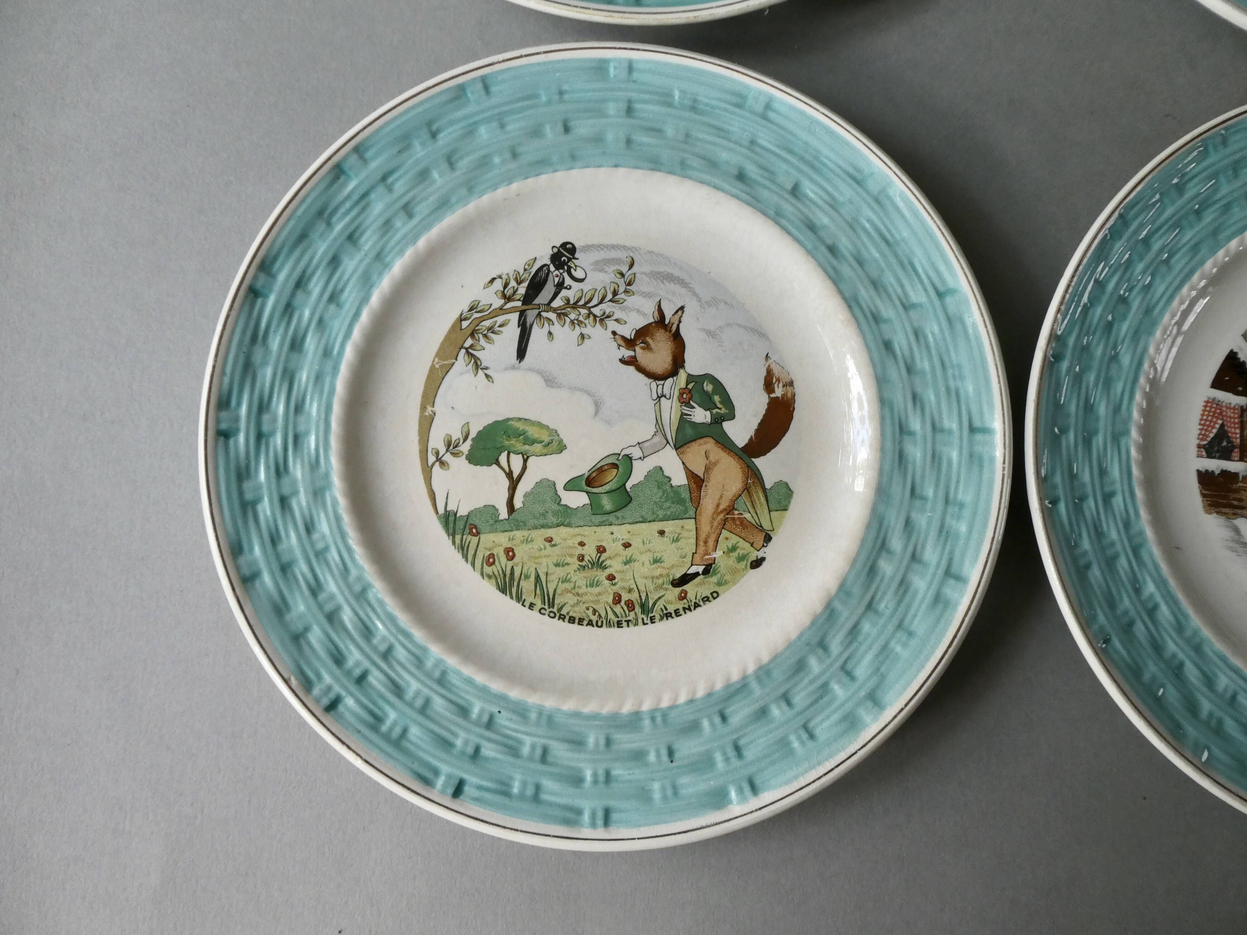 6 plates the fables of La Fontaine