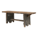 grey wooden bench, France ca 1890