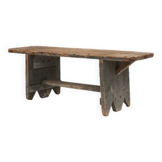 grey wooden bench, France ca 1890