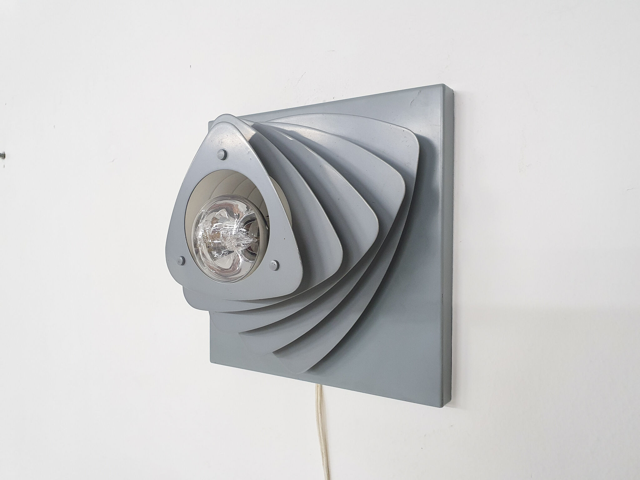 Mid-century grey metal wall light, The Netherlands 1960's