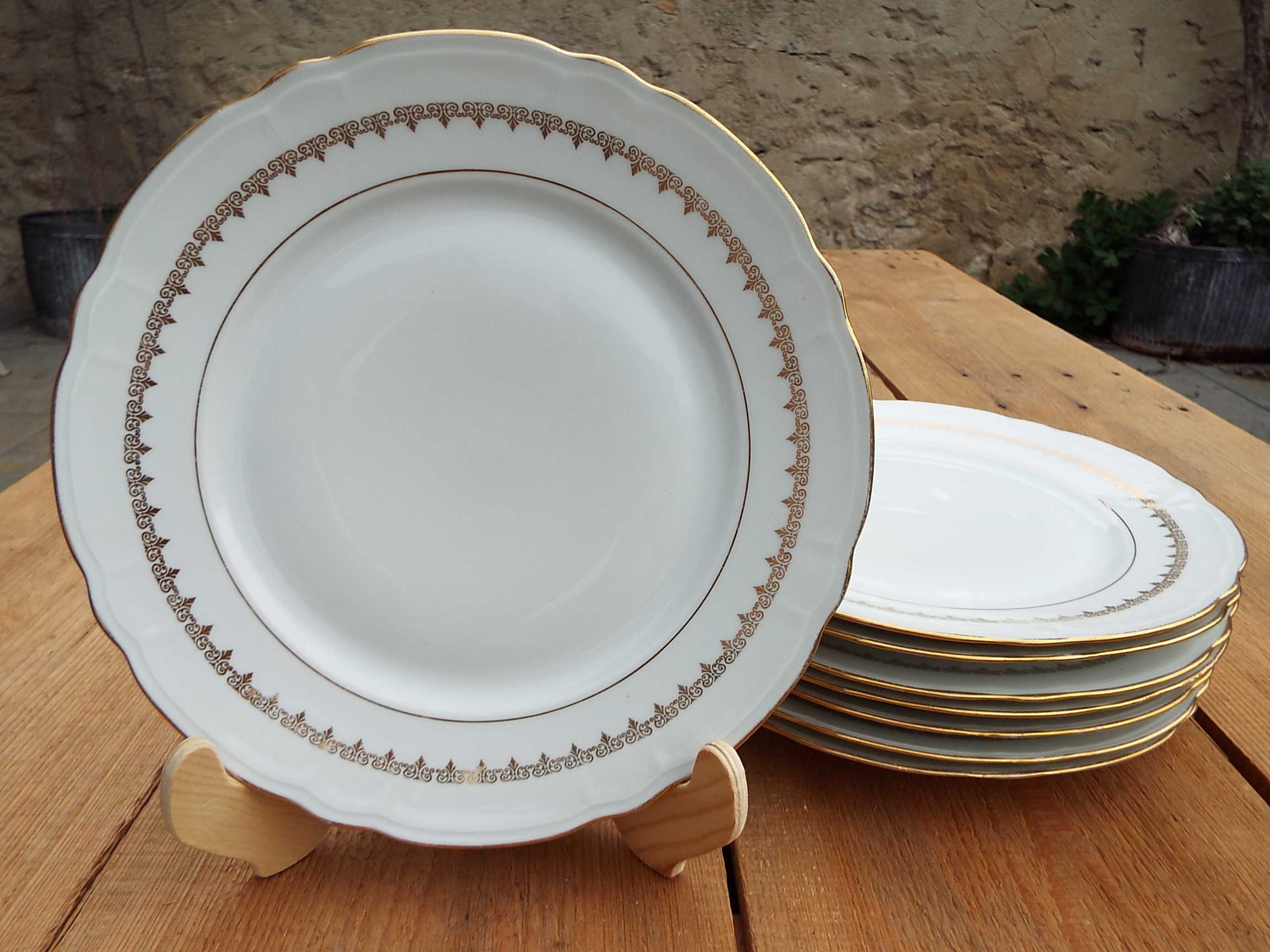 8 flat plates porcelain CNP