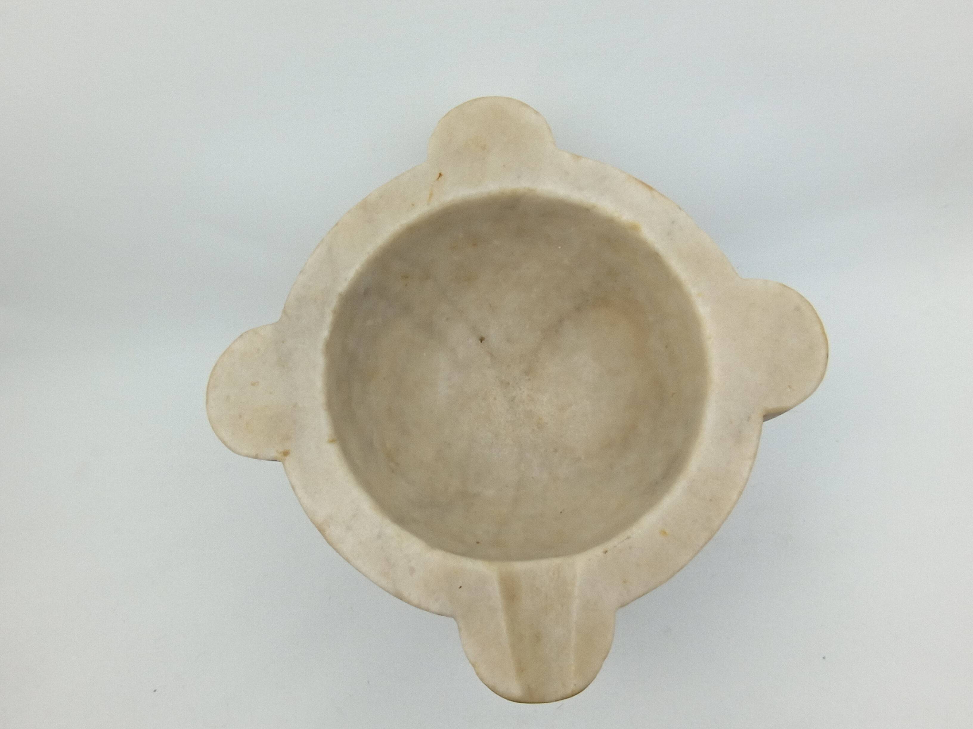 Large alabaster mortar with these two wooden pestles