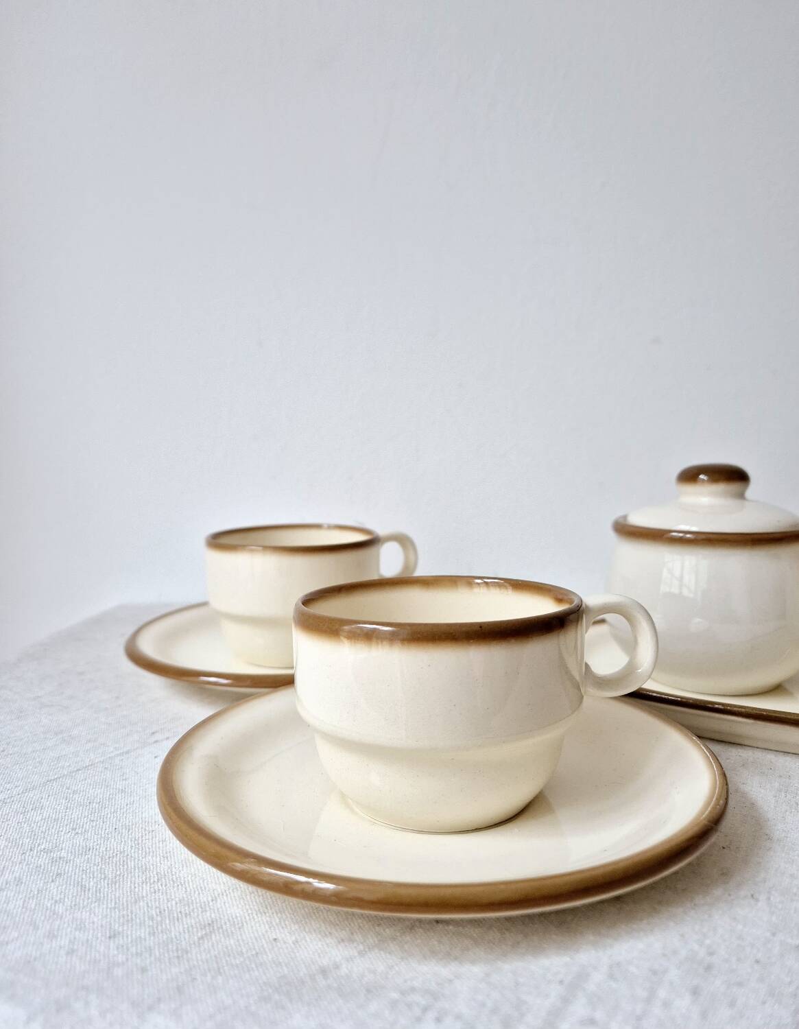 Set of 2 vintage coffee cups, pot and sugar bowl '1970s - Torgau