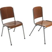 Set of 2 Scandinavian chairs in teak and metal, Sweden, 1960