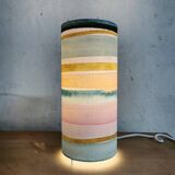 Lampe tube à poser, imprimé rayé aquarelle