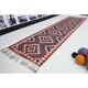 1970s Vintage Turkish Oushak Handmade Wool Cotton Purple Runner Rug 90x364