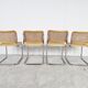 Set of 4 vintage Marcel Breuer Cesca chairs, made in italy, 1970s