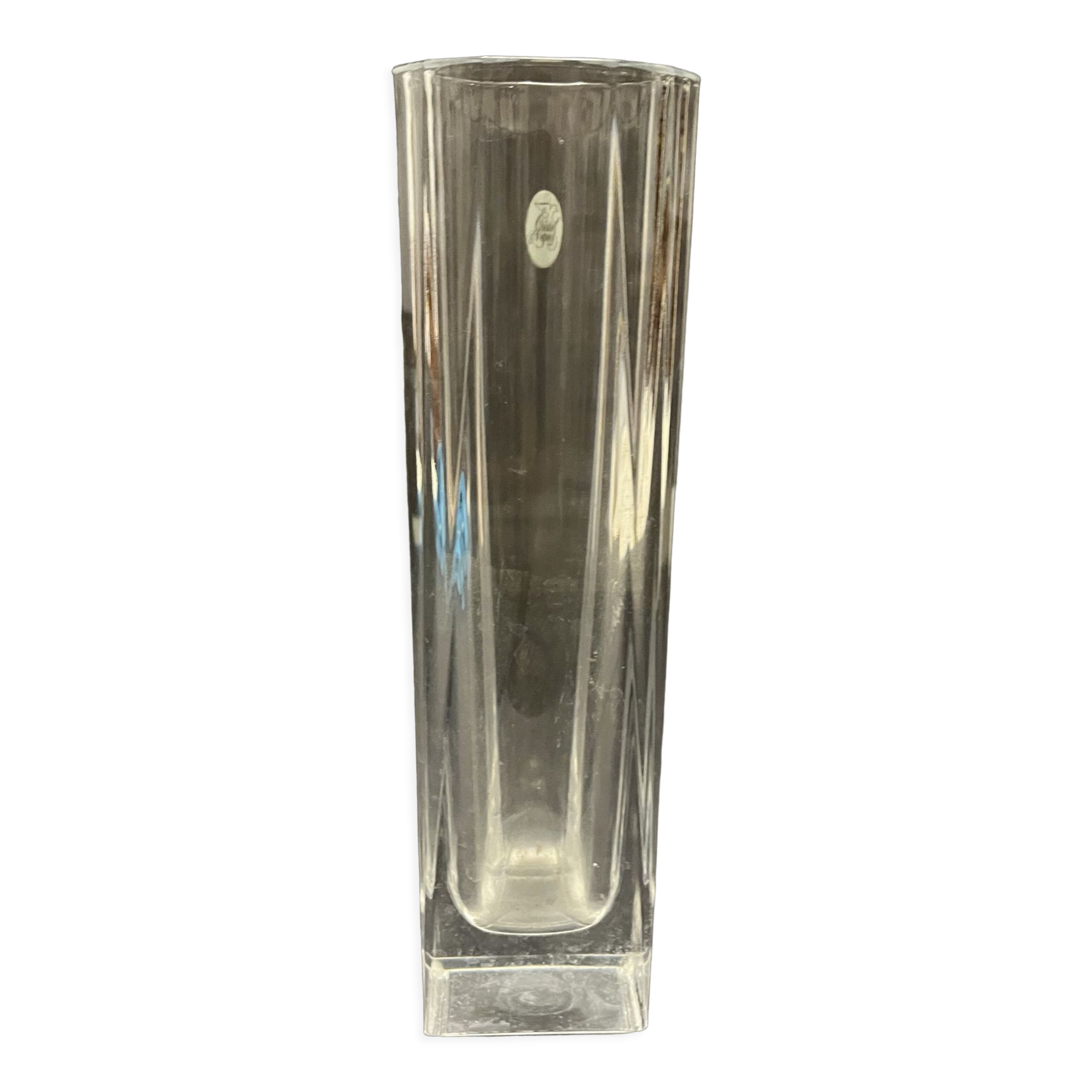 Square-based crystal vase