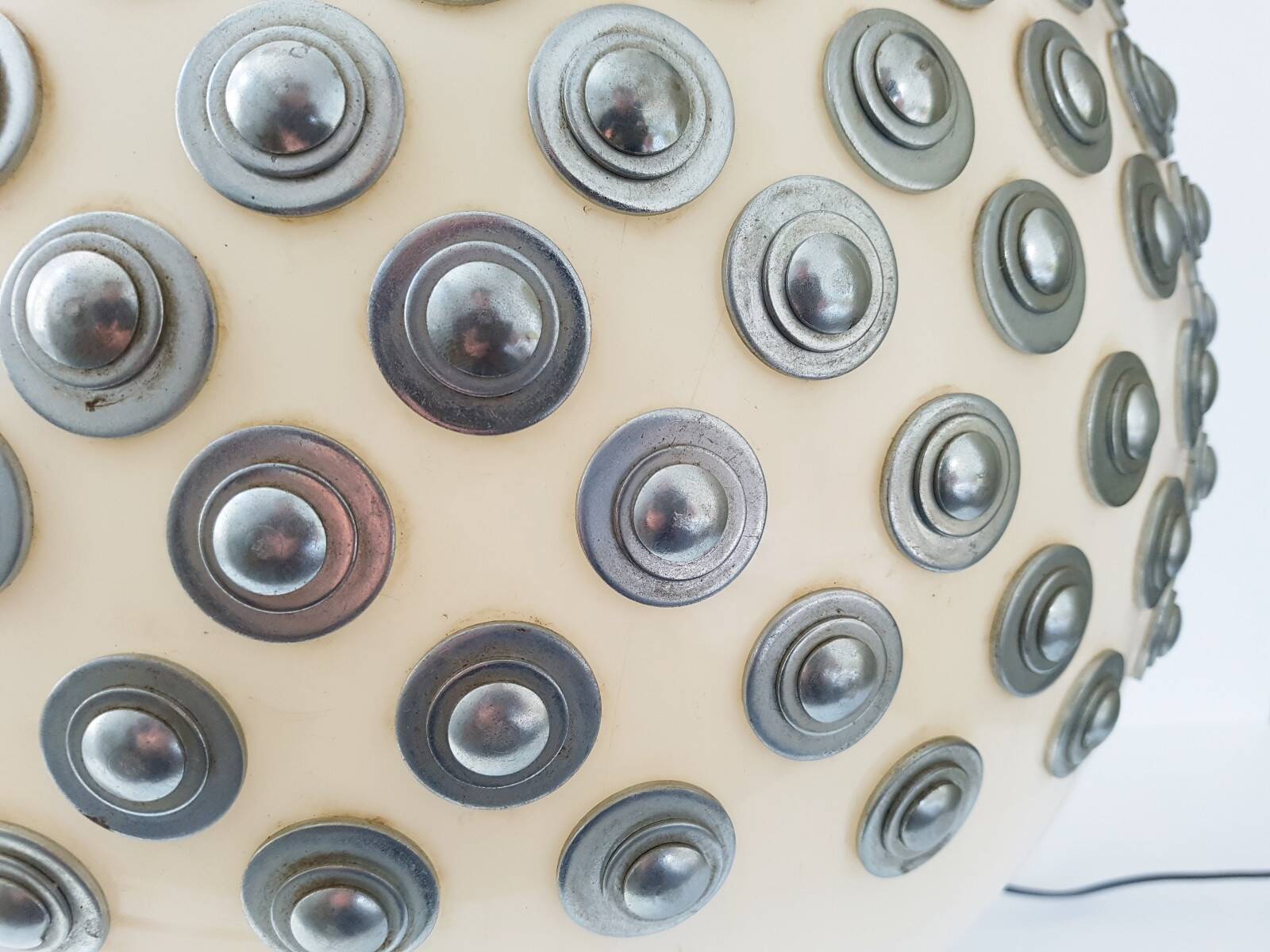 Exceptional plexiglas & plaster ball lamp house arlus 1970 space age 7