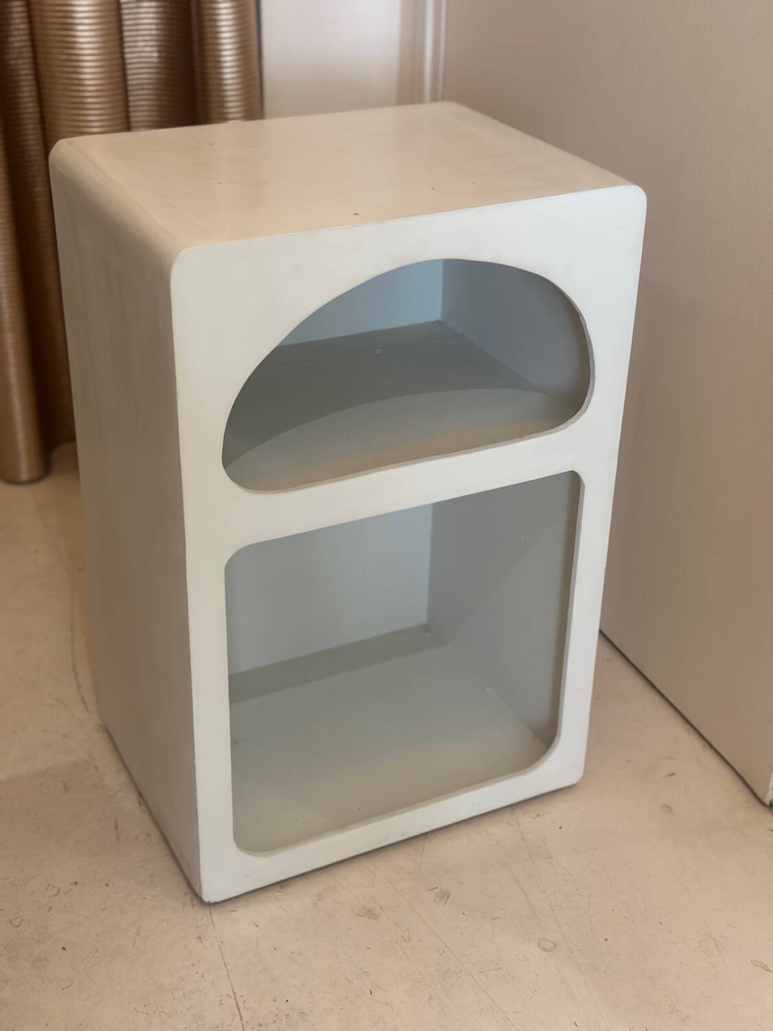Mykonos Bali style bedside or niche side table in polished concrete