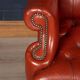 Stylish 20thc pair of english leather wing back armchairs c.1970