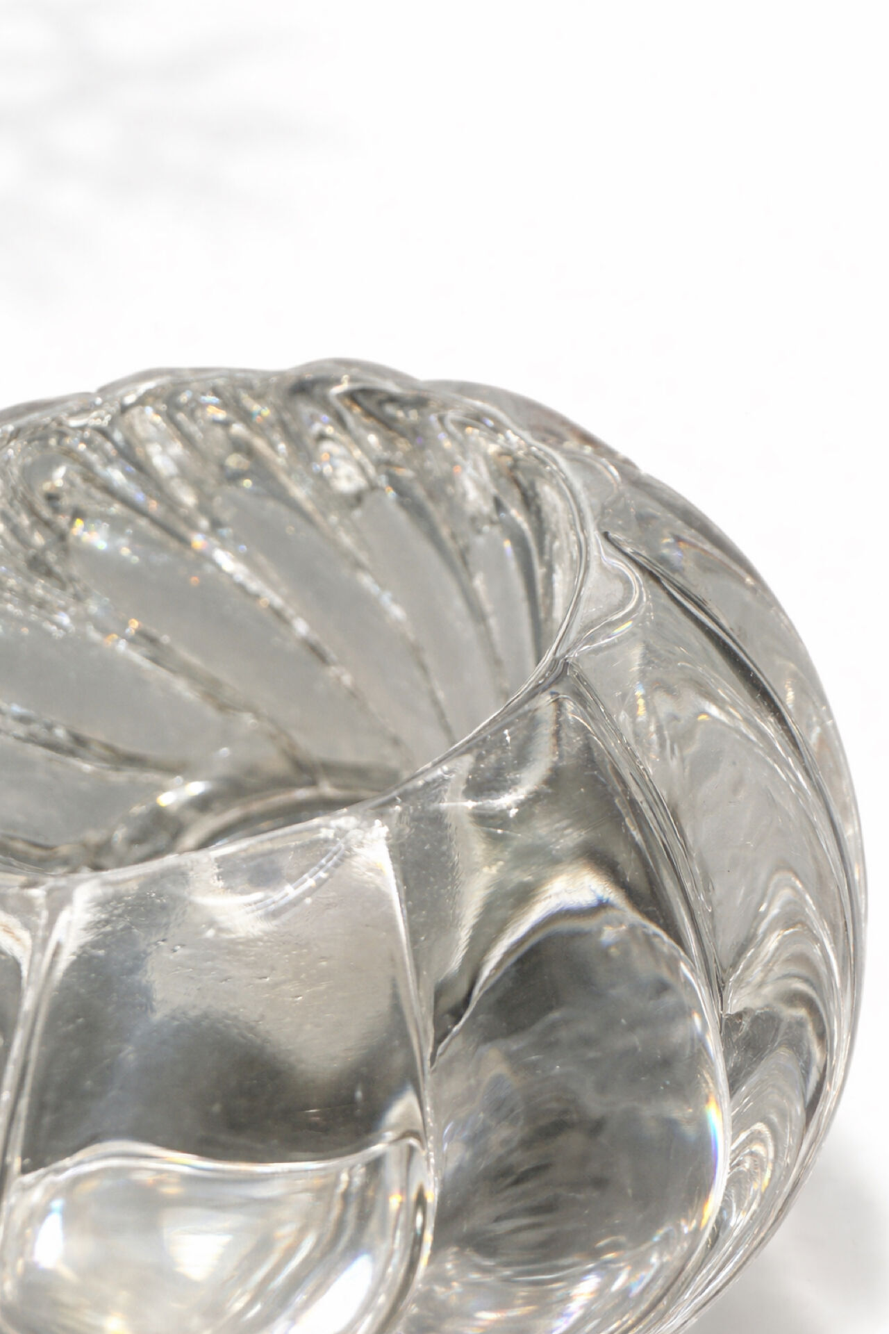 Kosta Boda Sweden Modernist Crystal Spiral Candle Holder with Box - 19