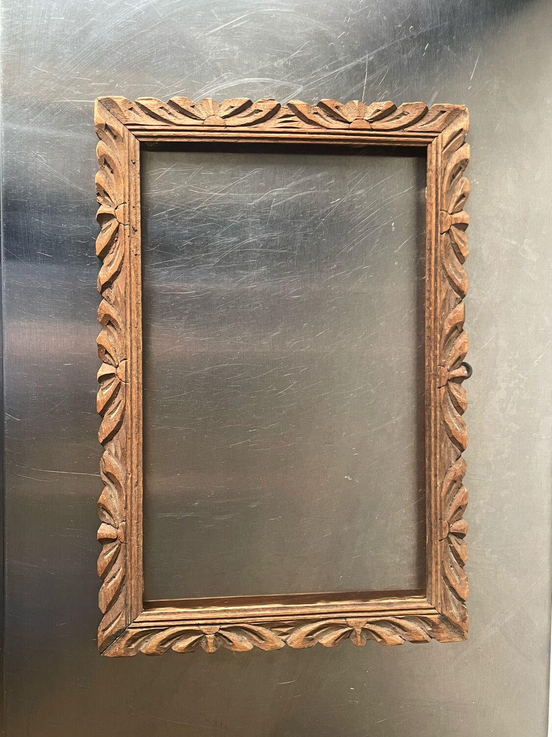 Handcarved frame solid wood 32 cm x 22  cm opening measurements 27 cm x 17 cm