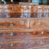 Antique veneered and inlaid commode, 18th century, Northern Italy.