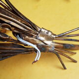 Pair of "wheat ear" gold metal sconces