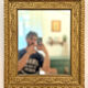 Period Mirror with Wooden and Gilded Stucco Frame – 19th Century Patina