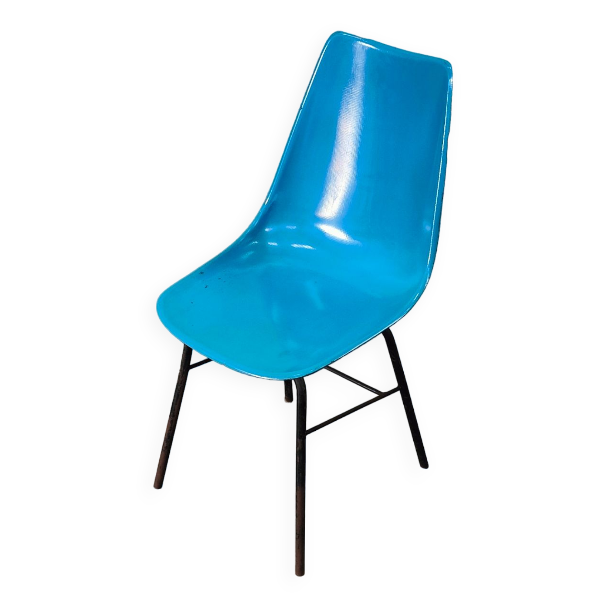 Blue fiber chair by Miroslav Navratil for Vertex 1960