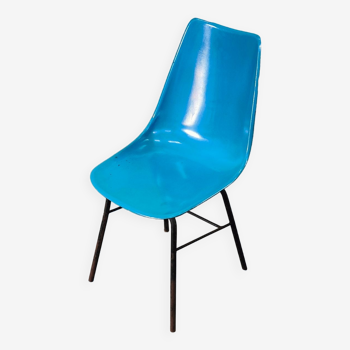 Chaise bleu en fibre  par Miroslav Navratil pour Vertex 1960