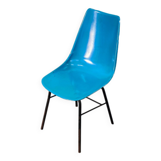 Chaise bleu en fibre  par Miroslav Navratil pour Vertex 1960