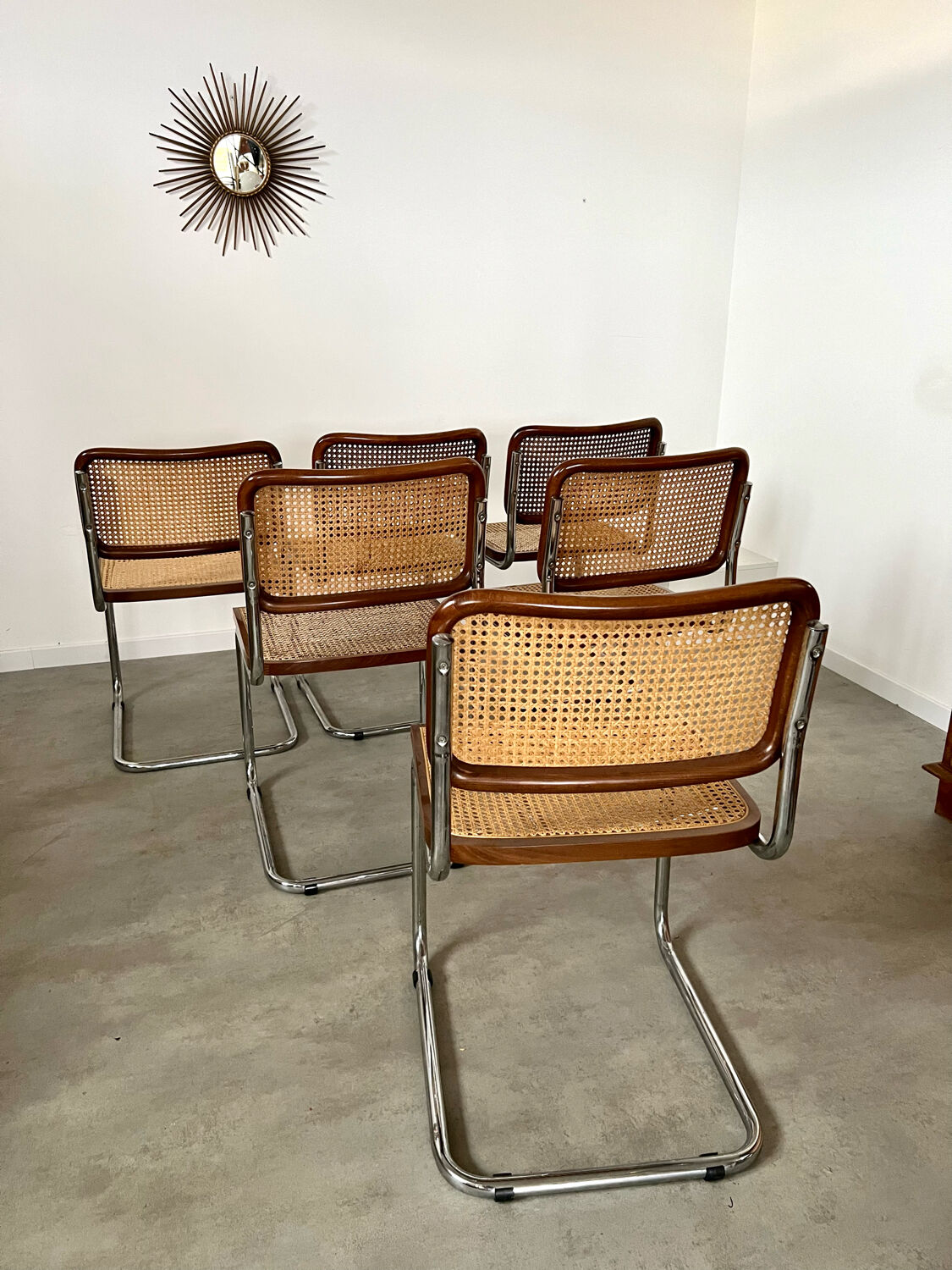 Lot de 6 chaises Cesca B32 Marcel Breuer, 1970