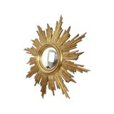 Large Wooden Sun Mirror Sunburst Deknudt Gold Leaf 70cm