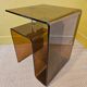 Smoked plexiglass side table signed Michel Dumas for Roche
