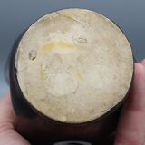 Vase vintage ceramique jaune et noir design annees 50 60