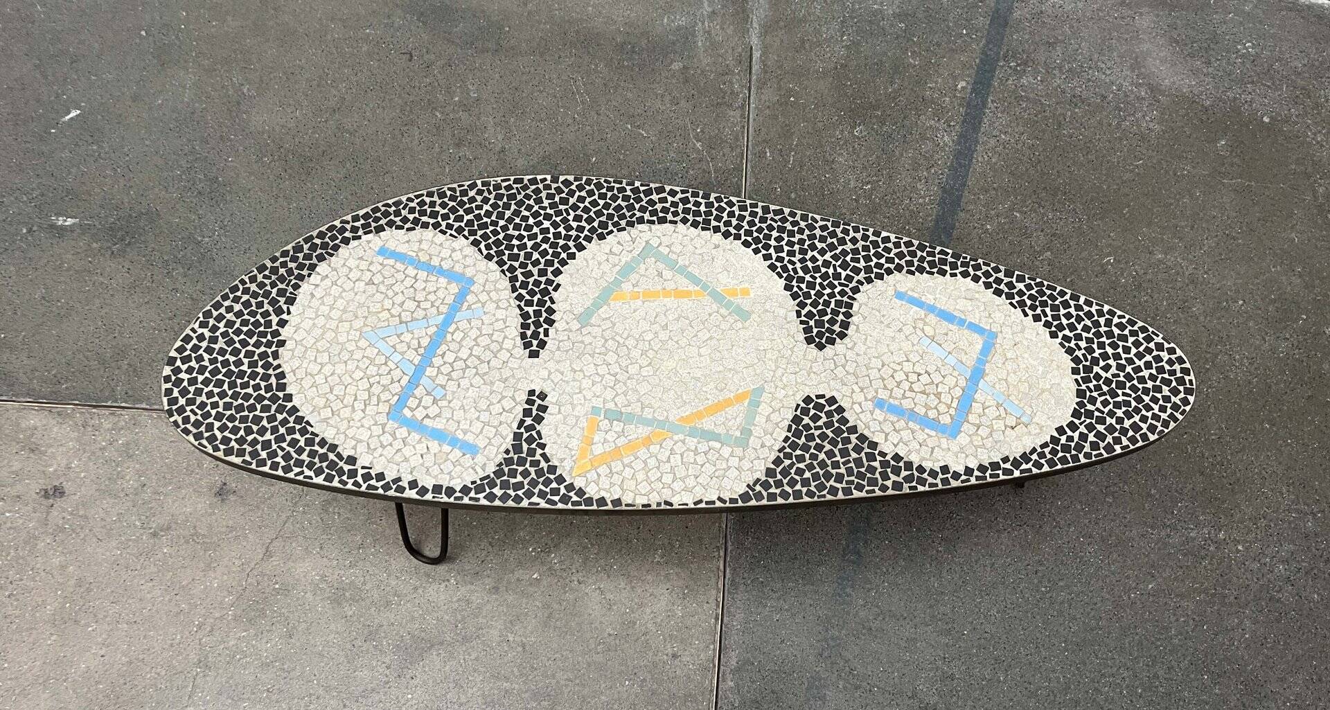 Mid-Century German Mosaic Couch Table from Berthold Müller Oerlinghausen, 1960s