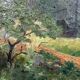 Large oil on canvas "Country Scene", signed L. Jouenne