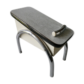 Repose pieds coffre de cireur en formica des années 60