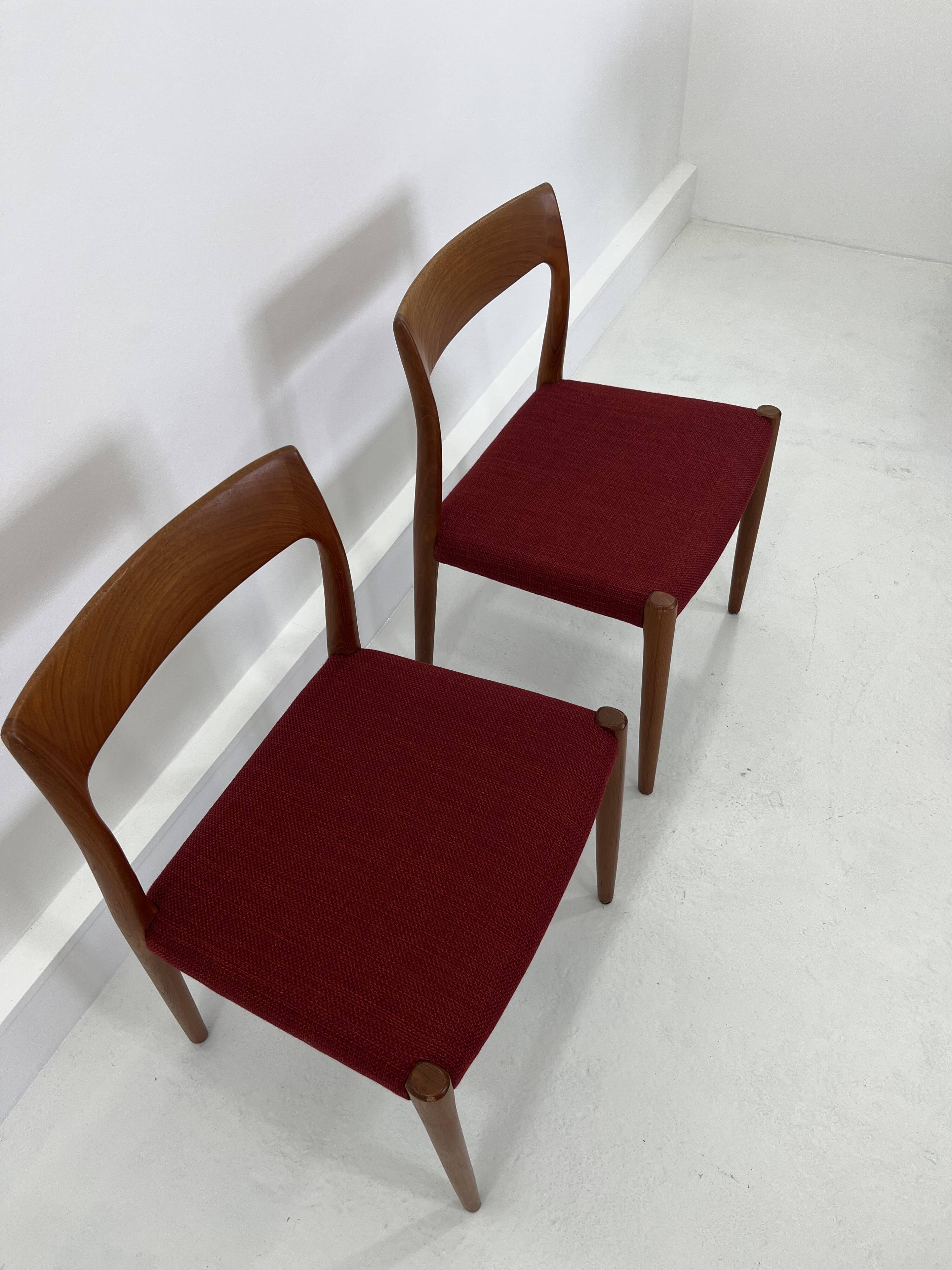 Set of Danish Chairs by Niels Møller for J. L. Møllers, 1960s, Set of 2