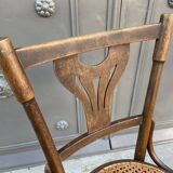 Pair of curved wooden bistro chairs