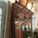 Wooden and brass coat rack