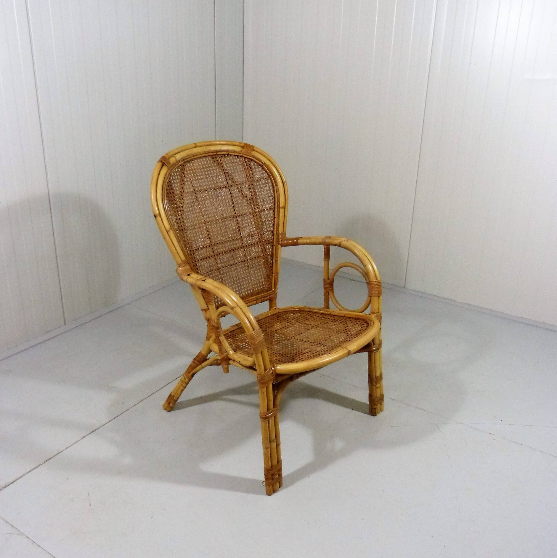 Italian rattan chair 1970's
