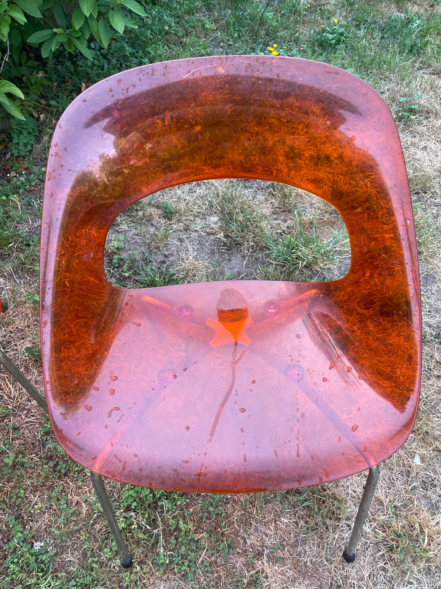 Translucent orange chairs