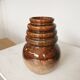 Vintage Fat Lava Vase: West German Brown Glazed Ceramic, Retro Boho Decor