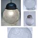 Art Deco glass ball pendant with floral decor
